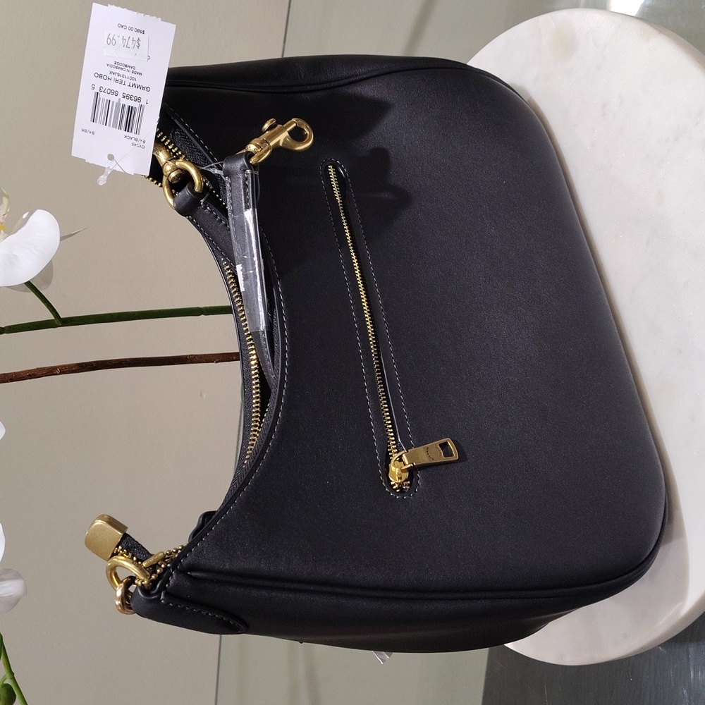 NWT! Coach Teri Hobo in Gold/Black #CY645 - Picture 4 of 6